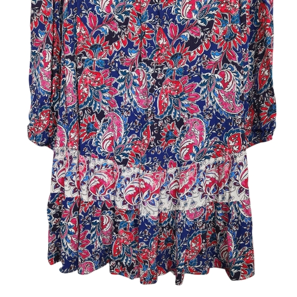 Anthropologie Spliced Floral Paisley Boho Peasant Flowy Tunic Dress Women Size M - Picture 8 of 11